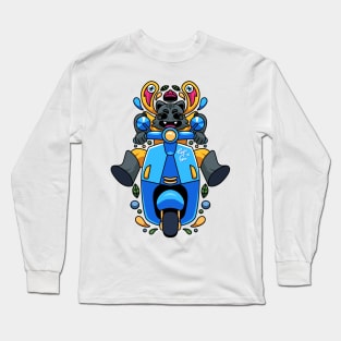 Cat Riding Scooter Long Sleeve T-Shirt